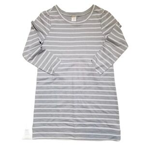 Gymboree Gray and White Striped Long Sleeve T-shirt Dress